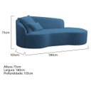 Ver imagem 6 de Divã Recamier Curvo Sala de Estar Inglaterra Lado Direito 180cm Linho Azul Royal - Incasa Decor