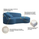 Ver imagem 4 de Divã Recamier Curvo Sala de Estar Inglaterra Lado Direito 180cm Linho Azul Royal - Incasa Decor