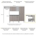 Ver imagem 3 de Armário de Cozinha Compacta Xangai Multimóveis V2840 Branco/Lacca Fumê