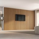 Ver imagem 1 de Painel Ripado para TV 86 Polegadas Planejado 400x250cm Aruá CabeCasa MadeiraOriginals Marrom/Jatobá