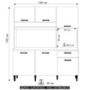 Ver imagem 4 de Armário de Cozinha Compacta 160cm Sovira Cinamomo/branco A15 - Mpozenato