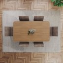 Ver imagem 5 de Conjunto Sala Mesa Lins 160cm com Vidro 06 Cadeiras Elena Marrom/Nature/Cacao