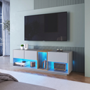 Ver imagem 5 de Rack para TV até 55 Polegadas com LED 136cm 3 Gavetas e 1 Nicho Bege Mel/Arenas
