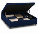 Ver imagem 1 de Kit Cama Box Baú Casal 138x188 cm + Colchão D33 Casal 17 cm Azul Suede