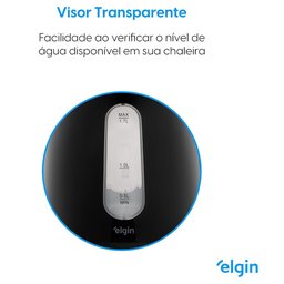 Chaleira Elétrica Térmica Elgin Visio Preta 1,7l 220v - 5