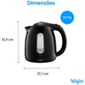 Chaleira Elétrica Térmica Elgin Visio Preta 1,7l 220v - 6