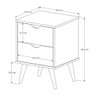 Mesa de Cabeceira para Quarto 2 Gavetas Decore Madri Retrô Pés Palito:branco - 3