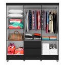 Ver imagem 3 de Guarda Roupa Casal Bruna 6 Portas Preto Fosco - Moveis Arapongas Preto Fosco