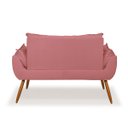 Ver imagem 3 de Sofá Opala Namoradeira para Sala – Balaqui Decor Cor:Rosa