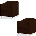 Ver imagem 1 de Kit 2 Poltronas Luiza Suede Marrom