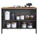 Ver mais imagens de Mesa Bancada Ilha Gourmet 127cm P1034 Grafite Mell Pp Milani Store