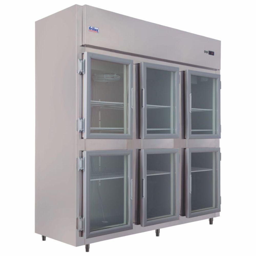 Mini Câmara Comercial 6 Portas de Vidro Rf068 Frilux Mini Câmara 1400 Litros Inox 220v