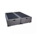 Ver imagem 2 de Base Box Baú Blindado Queen Bipartido Acolchoes Suede Cinza 41x158x198