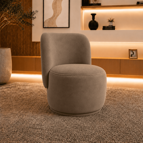 Poltrona Decorativa Bia Orgânica Suede Recepção Sala Estar Quarto