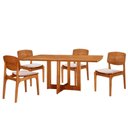 Ver imagem 2 de Mesa 120 Laminado com 4 Cadeiras Malta Gold Moderna Mobília Brisa Imbuia Naturale