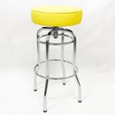 Ver imagem 1 de Banqueta Bar Alta Giratória Cromada Assento Amarelo - Poltronas do Sul
