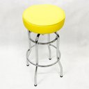 Ver imagem 2 de Banqueta Bar Alta Giratória Cromada Assento Amarelo - Poltronas do Sul