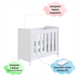 Mini Berço com Colchão Incluso 4 em 1 Evolutivo - 8