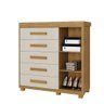 Cômoda Londres em MDF com 5 Gavetas e 1 Porta - 3