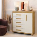 Ver imagem 1 de Cômoda Londres em MDF com 5 Gavetas e 1 Porta