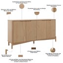 Ver imagem 5 de Aparador Buffet para Sala de Jantar 4 Portas 167cm Madeira Maciça Benton F06 Tauari - Lyam Decor