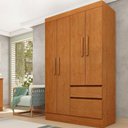 Ver imagem 1 de Guarda-Roupa Solteiro com 4 Portas e 2 Gavetas 108cm Multimóveis CR35496 Cinamomo