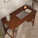 Ver imagem 4 de Mesa de Escritório Computador 110 Cm Madeira Castanho Marlo Idimex