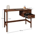 Ver imagem 3 de Mesa de Escritório Computador 110 Cm Madeira Castanho Marlo Idimex