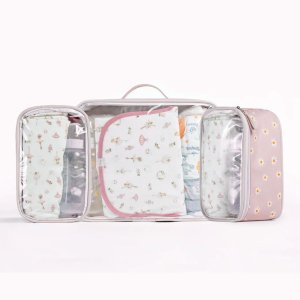 Kit com 3 Necessaires Maternidade Linha Margaridas Rosa -hug