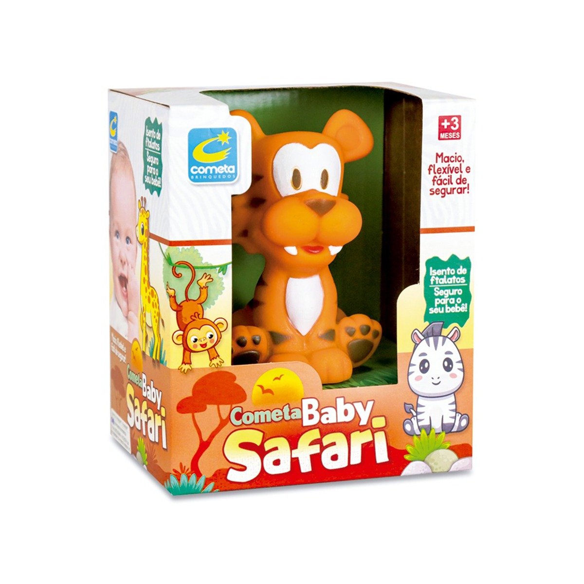 Brinquedo Tigre Baby Safari +3 Meses Cometa Brinquedos