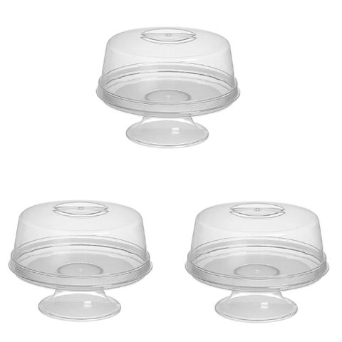 Kit 03 Porta Bolos Boleira com Pedestal Resistente 175 x 260