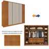 Guarda Roupa Casal 6 portas 6 gavetas Barcelona Ripado Tcil Móveis - 13