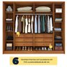 Guarda Roupa Casal 6 portas 6 gavetas Barcelona Ripado Tcil Móveis - 9