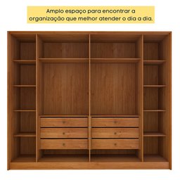 Guarda Roupa Casal 6 portas 6 gavetas Barcelona Ripado Tcil Móveis - 8