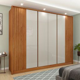 Guarda Roupa Casal 6 portas 6 gavetas Barcelona Ripado Tcil Móveis - 1