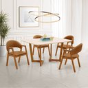Ver imagem 1 de Conjunto Mesa de Jantar 1,20m com Tampo Off-white e 4 Cadeiras em Corino Caramelo – Linha Evo