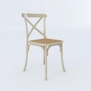 Ver imagem 1 de Cadeira Jantar Cross Katrina Off White Assento Corano Bege Aço Branco