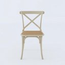 Ver imagem 2 de Cadeira Jantar Cross Katrina Off White Assento Corano Bege Aço Branco