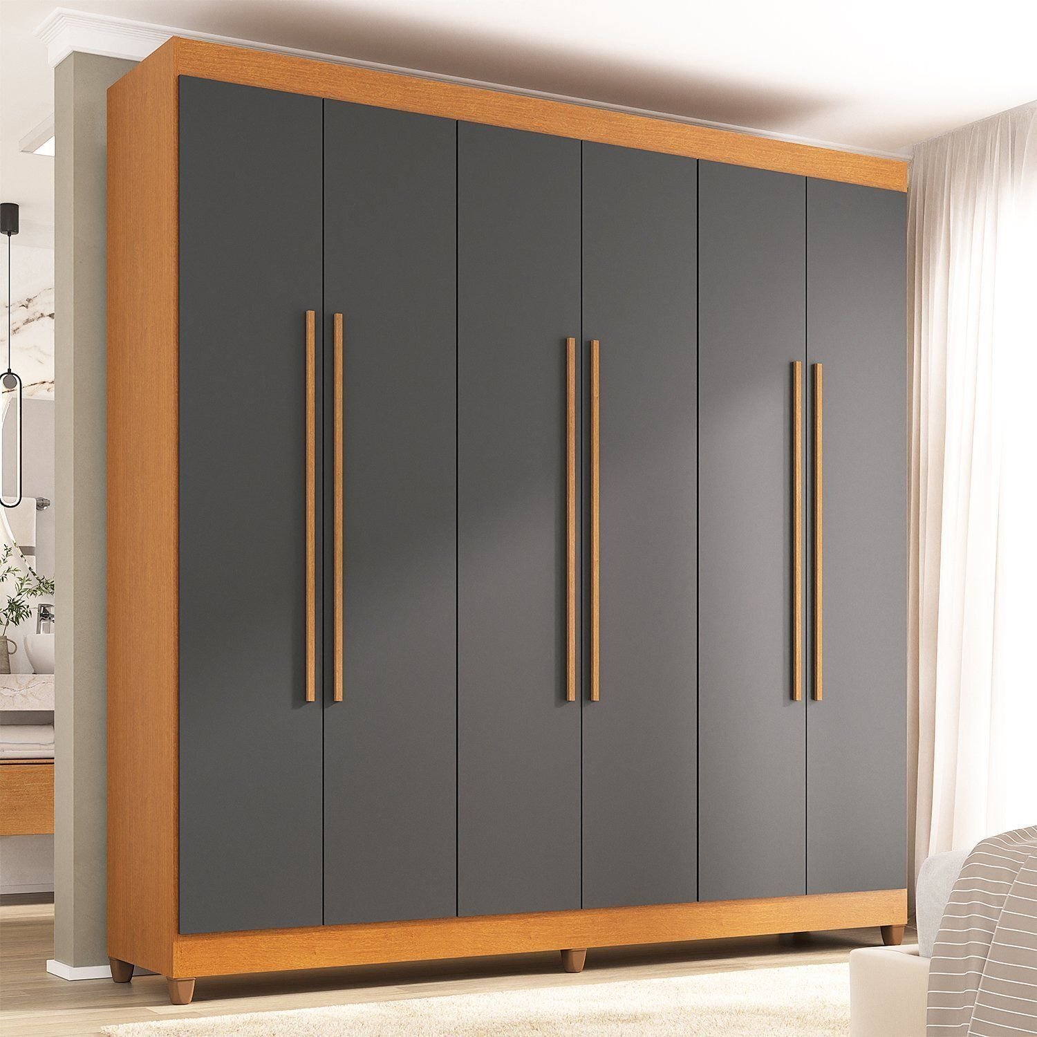 Guarda-roupa Casal 6 Portas 2 Gavetas Apolo | MadeiraMadeira