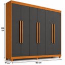 Ver imagem 4 de Guarda-Roupa Casal 6 Portas 2 Gavetas Apolo Marrom/Freijó/Grafite