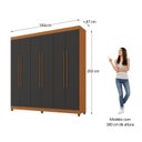 Ver imagem 3 de Guarda-Roupa Casal 6 Portas 2 Gavetas Apolo Marrom/Freijó/Grafite