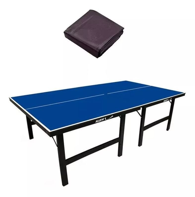 Mesa de Ping Pong Oficial Mdp 15mm Klopf 1001 + Capa para Mesa Aberta