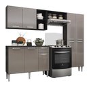 Ver imagem 1 de Cozinha Compacta Multimóveis Pequim Up FG2999 com Armário e Balcão Preta/Lacca Fumê