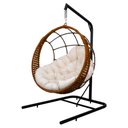 Ver imagem 1 de Cadeira Balanço Ninho Suspenso em Corda Náutica Luxo com Suporte