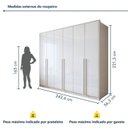 Ver imagem 3 de Guarda Roupa Casal 6 Portas 6 Gavetas 242,6cm Imperiale Premium Branco