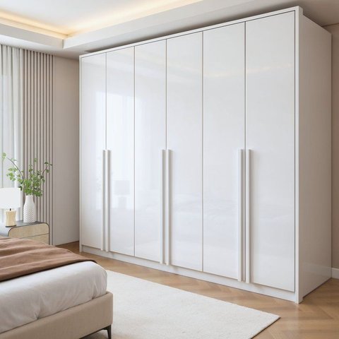 Guarda Roupa Casal 6 Portas 6 Gavetas 242,6cm Imperiale Premium Branco