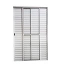 Ver imagem 1 de Porta de Alumínio de Correr 3 Folhas com Trinco Lado Esquerdo 210x120 Branco Allo Esquadrias