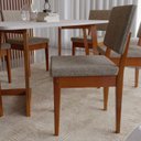 Ver imagem 5 de Conjunto Sala de Jantar Mesa 6 Cadeiras MDF e Madeira Maciça Miami Marrom