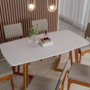 Ver imagem 7 de Conjunto Sala de Jantar Mesa 6 Cadeiras MDF e Madeira Maciça Miami Marrom