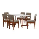 Ver imagem 2 de Conjunto Sala de Jantar Mesa 6 Cadeiras MDF e Madeira Maciça Miami Marrom